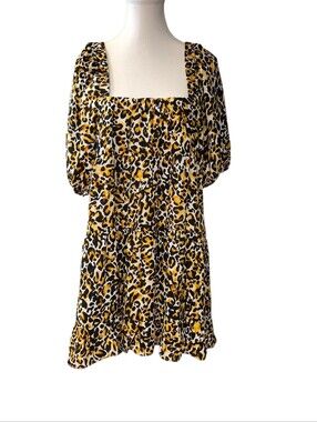 Buddy Love Animal Print Dress with Puff Sleeves